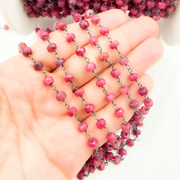 Dyed Ruby Oxidized Wire Chain